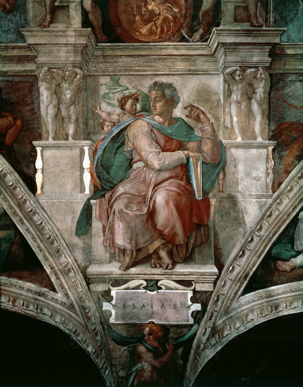 Isaías, detalhe do teto da Capela Sistina de Michelangelo Buonarroti