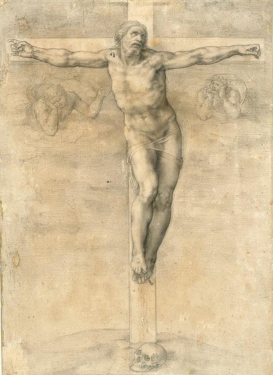 Crucificação com dois anjos de Michelangelo Buonarroti