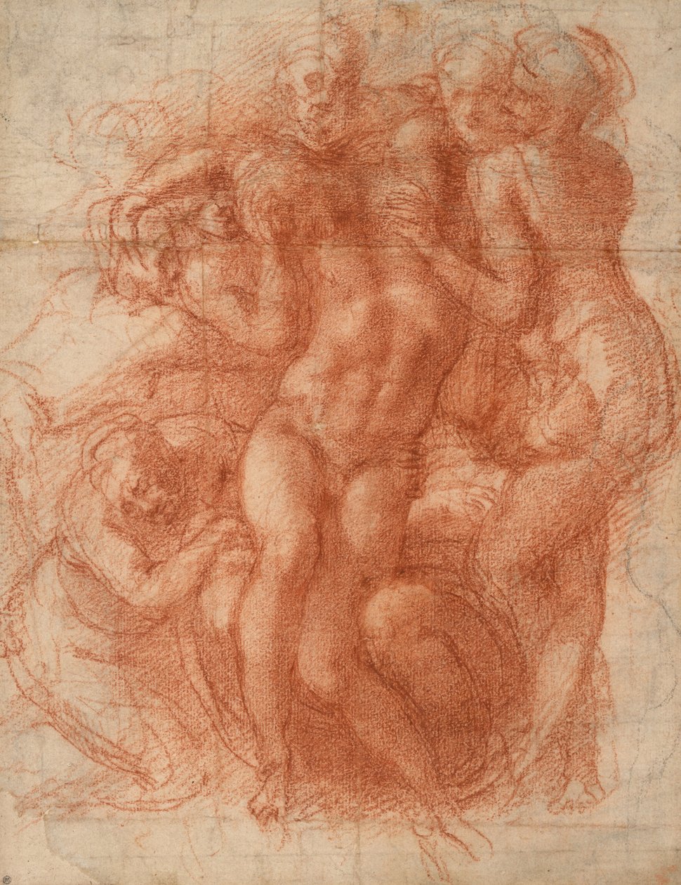 Lamentação, c.1530 (giz vermelho) de Michelangelo Buonarroti