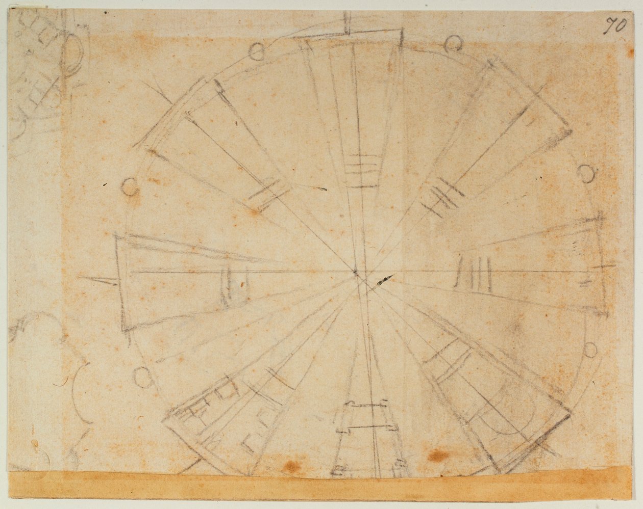 Plano de lanternas para a nova sacristia de Michelangelo Buonarroti