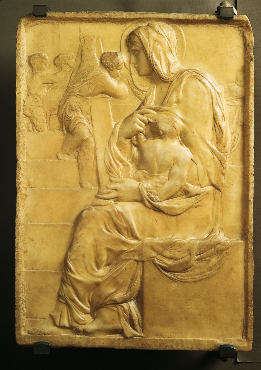 Madonna of Stairs de Miguel Ângelo (1475-1564) de Michelangelo Buonarroti