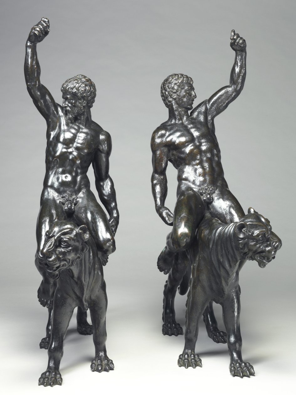 Bacchants nuas montando panteras de Michelangelo Buonarroti