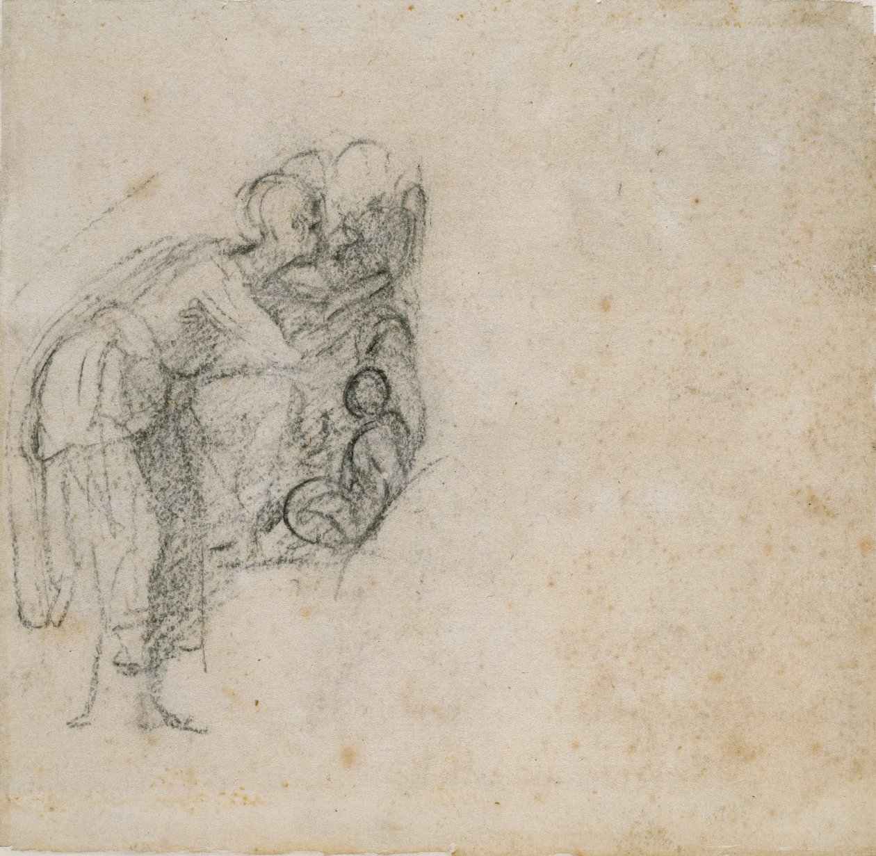 Página de um Sketch Book: A Woman in black, c1490-1560 de Michelangelo Buonarroti