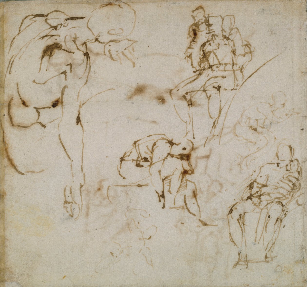 Página de um Sketch Book, c1490-1560 de Michelangelo Buonarroti