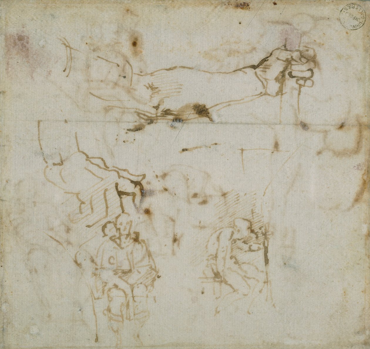 Página de um Sketch Book, c1490-1560 de Michelangelo Buonarroti