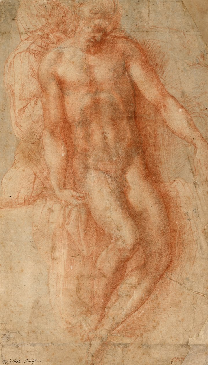 Pieta, c.1530-36 (giz vermelho) de Michelangelo Buonarroti