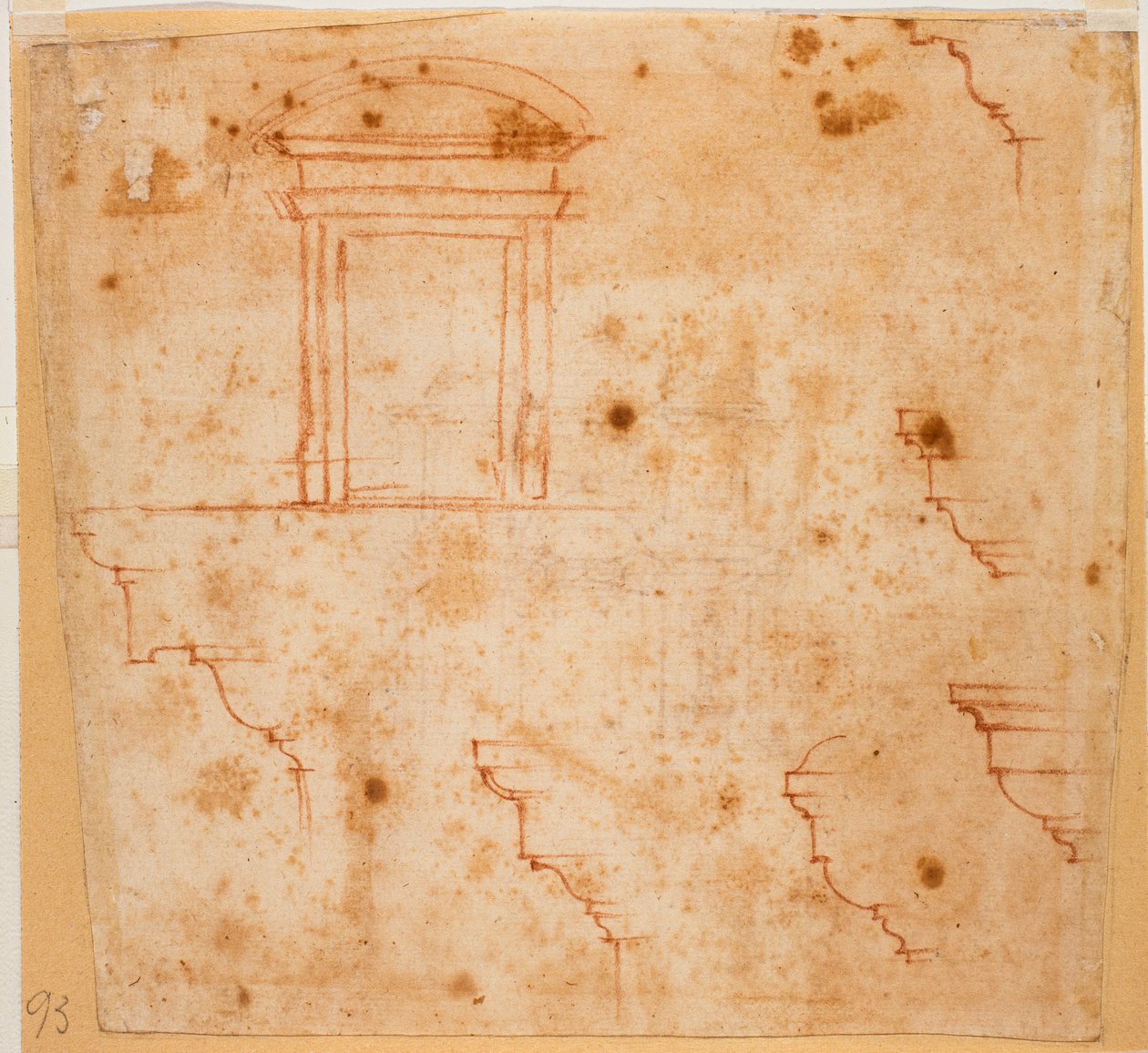 Planos para portais e molduras arquitectónicas de Michelangelo Buonarroti