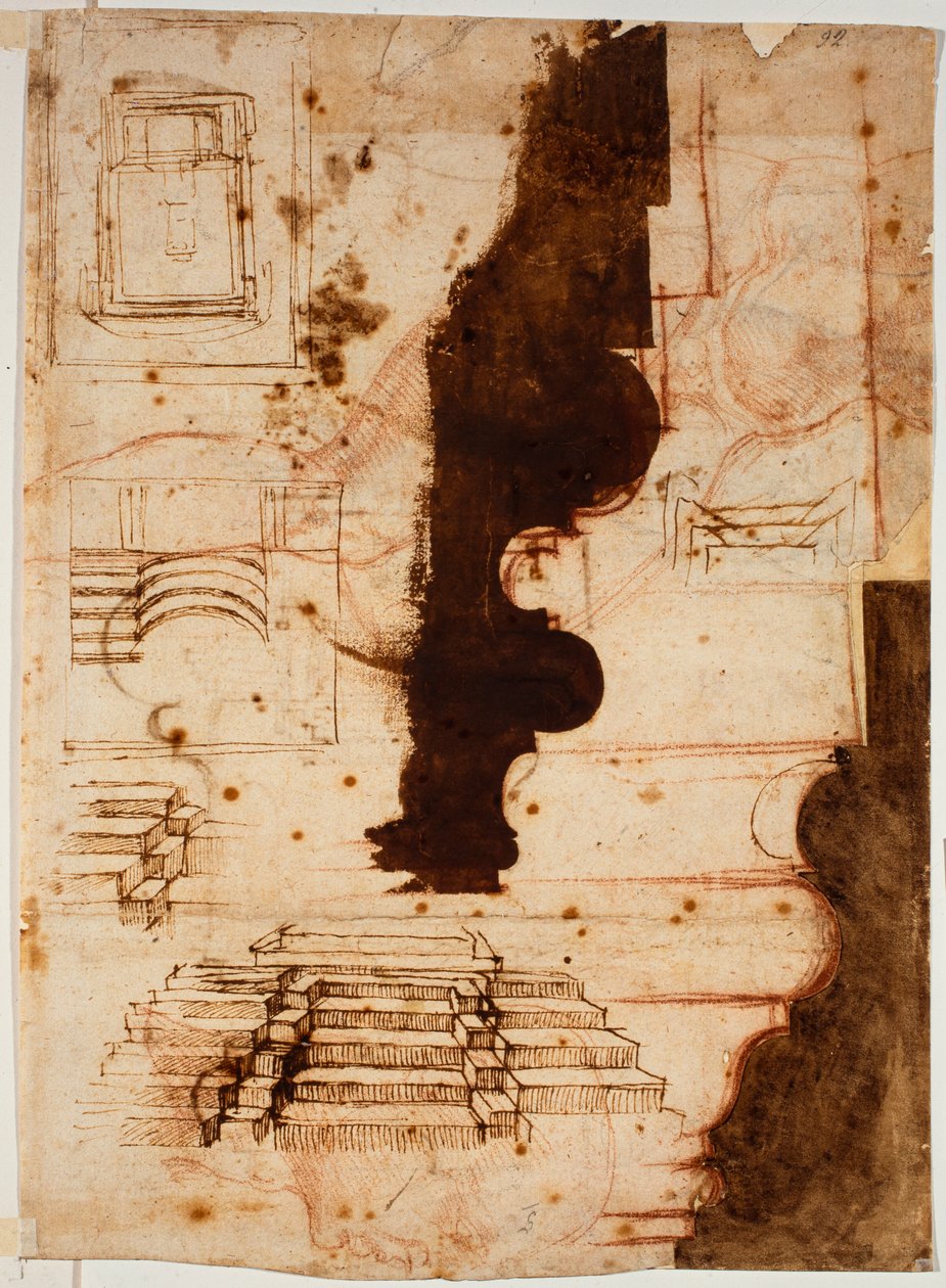 Planos para escadas de Michelangelo Buonarroti