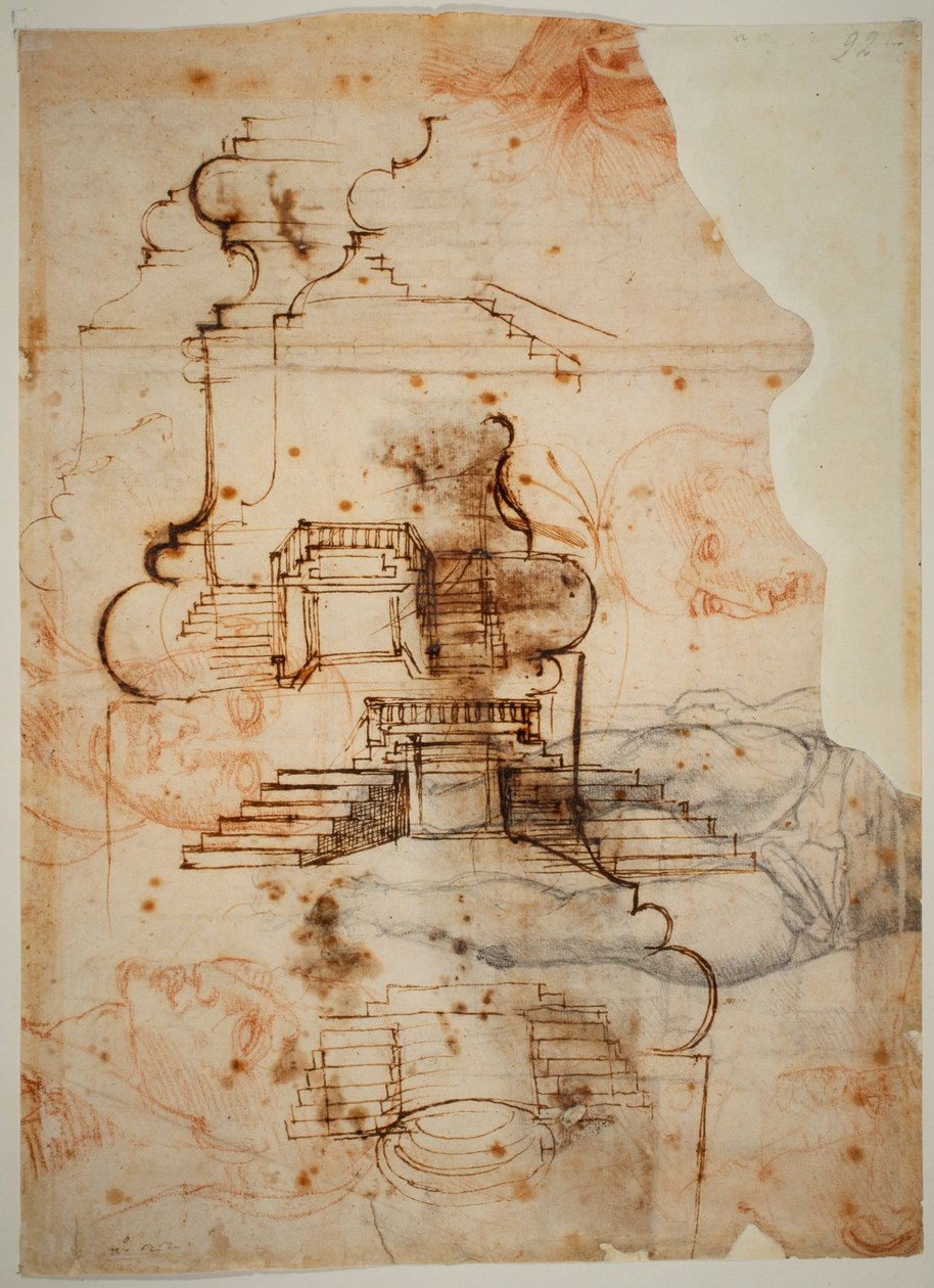 Planos para escadas de Michelangelo Buonarroti