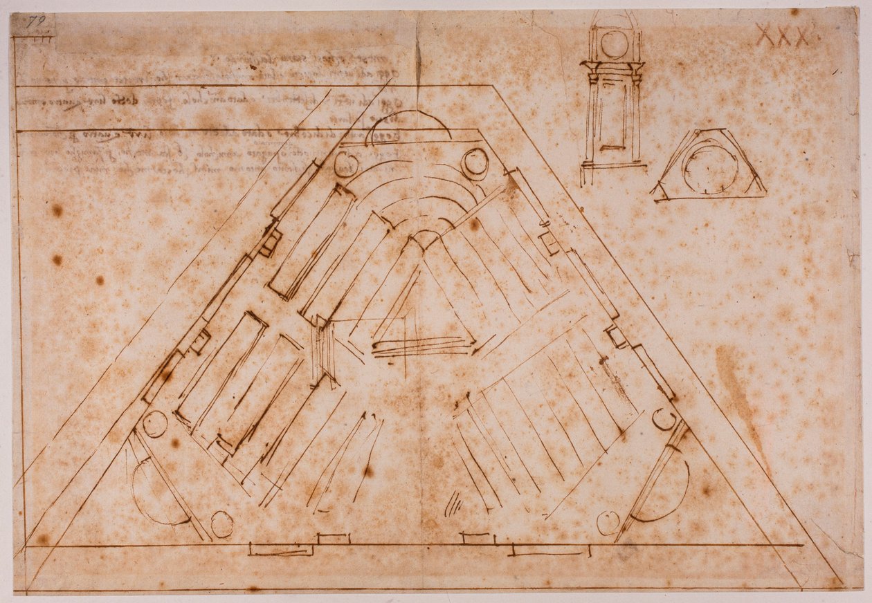 Planos para a "pequena biblioteca de Michelangelo Buonarroti
