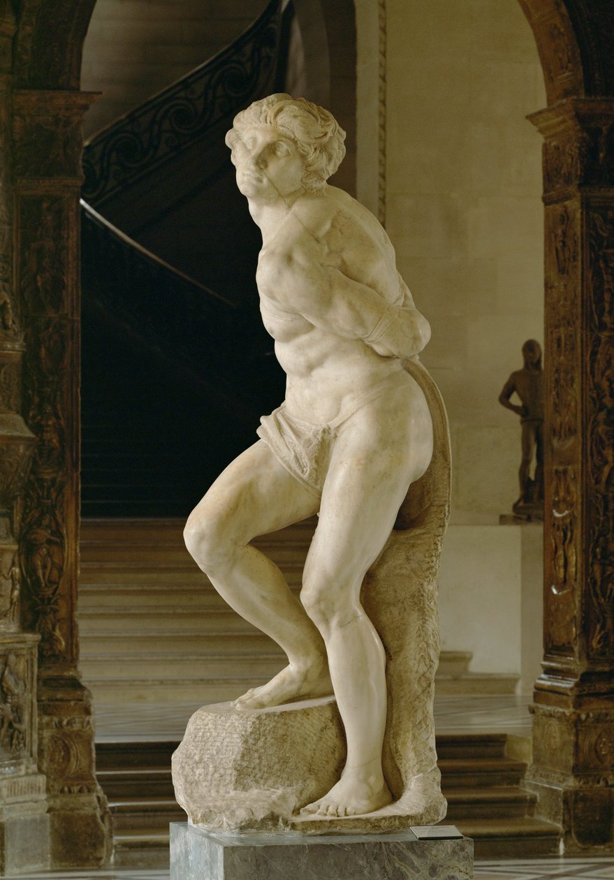 Escravo rebelde, para o túmulo do Papa Júlio II ... de Michelangelo Buonarroti