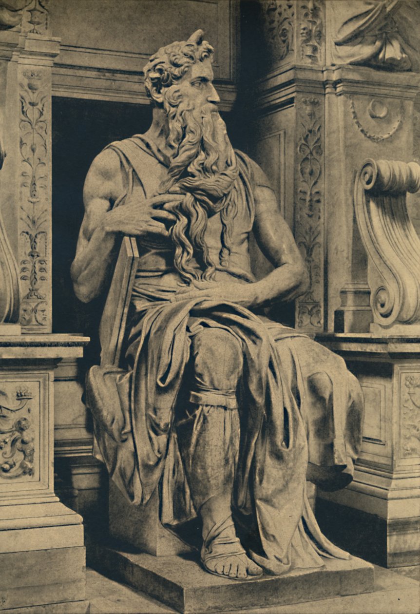 Roma - Igreja de St. Peter bandas - Moisés de Michelangelo de 1910 de Michelangelo Buonarroti