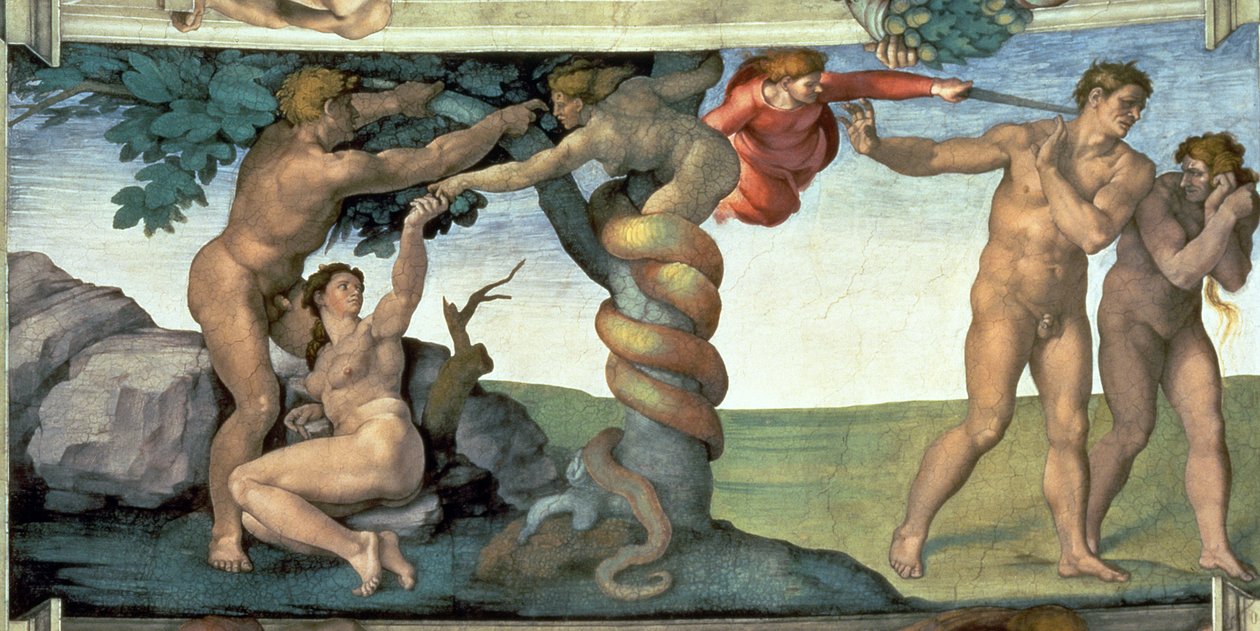 Tecto da Capela Sistina (1508-12): A Queda do Homem de Michelangelo Buonarroti