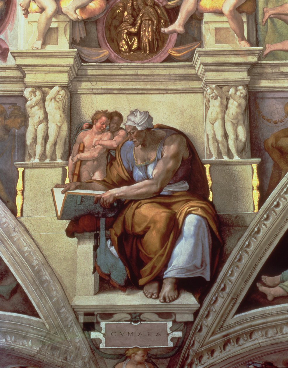 Tecto da Capela Sistina: Sibila Cumaína de Michelangelo Buonarroti