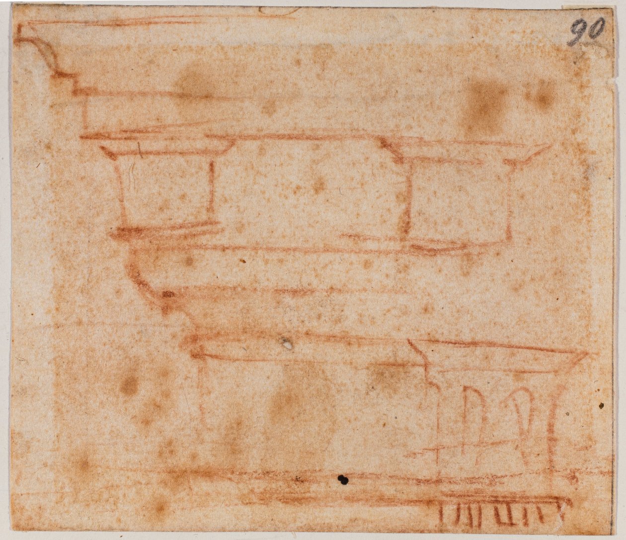 Esboço de entablamento de Michelangelo Buonarroti