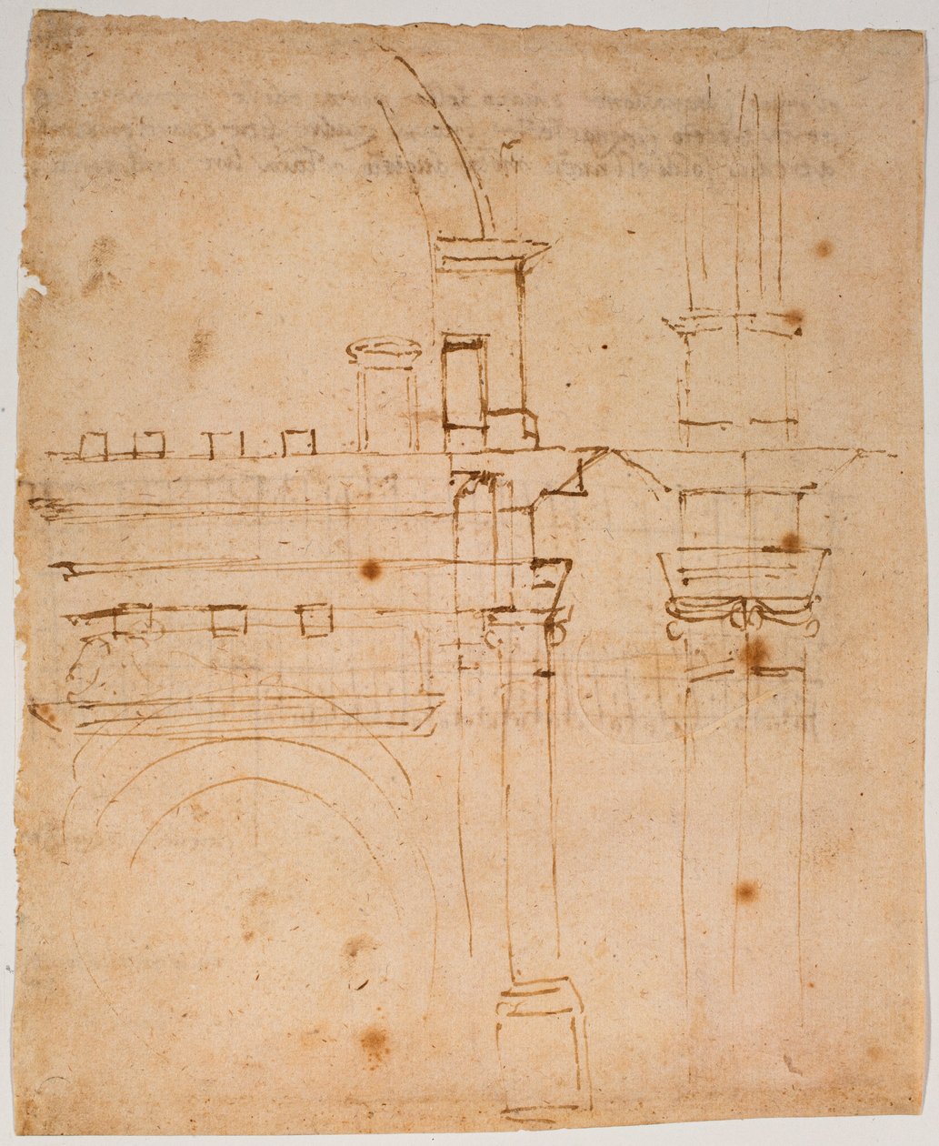 Esboços para a cúpula de Santa Maria del Fiore de Michelangelo Buonarroti