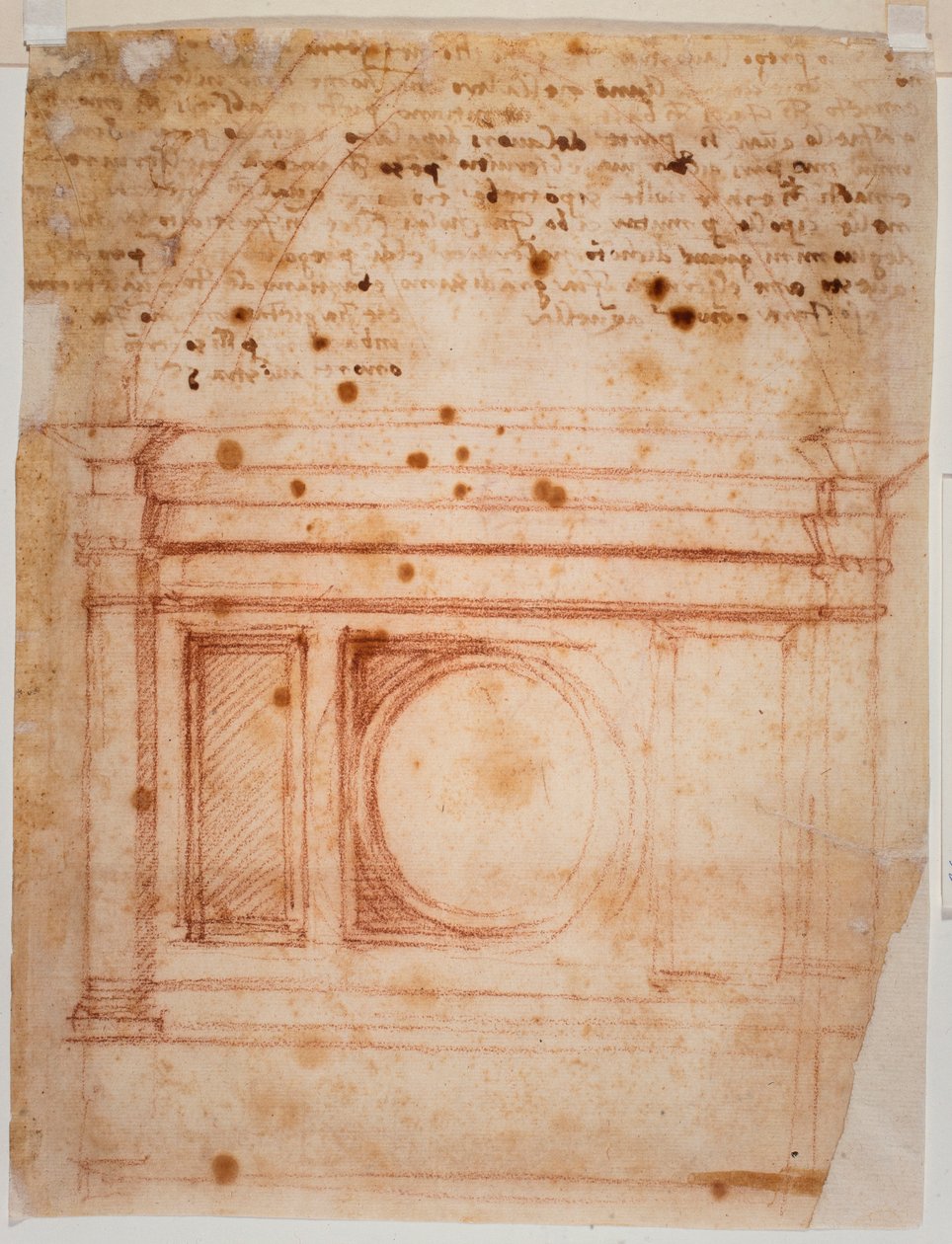 Esboços para o tambor da cúpula de Santa Maria del Fiore e carta ao cardeal de Bibbiena de Michelangelo Buonarroti