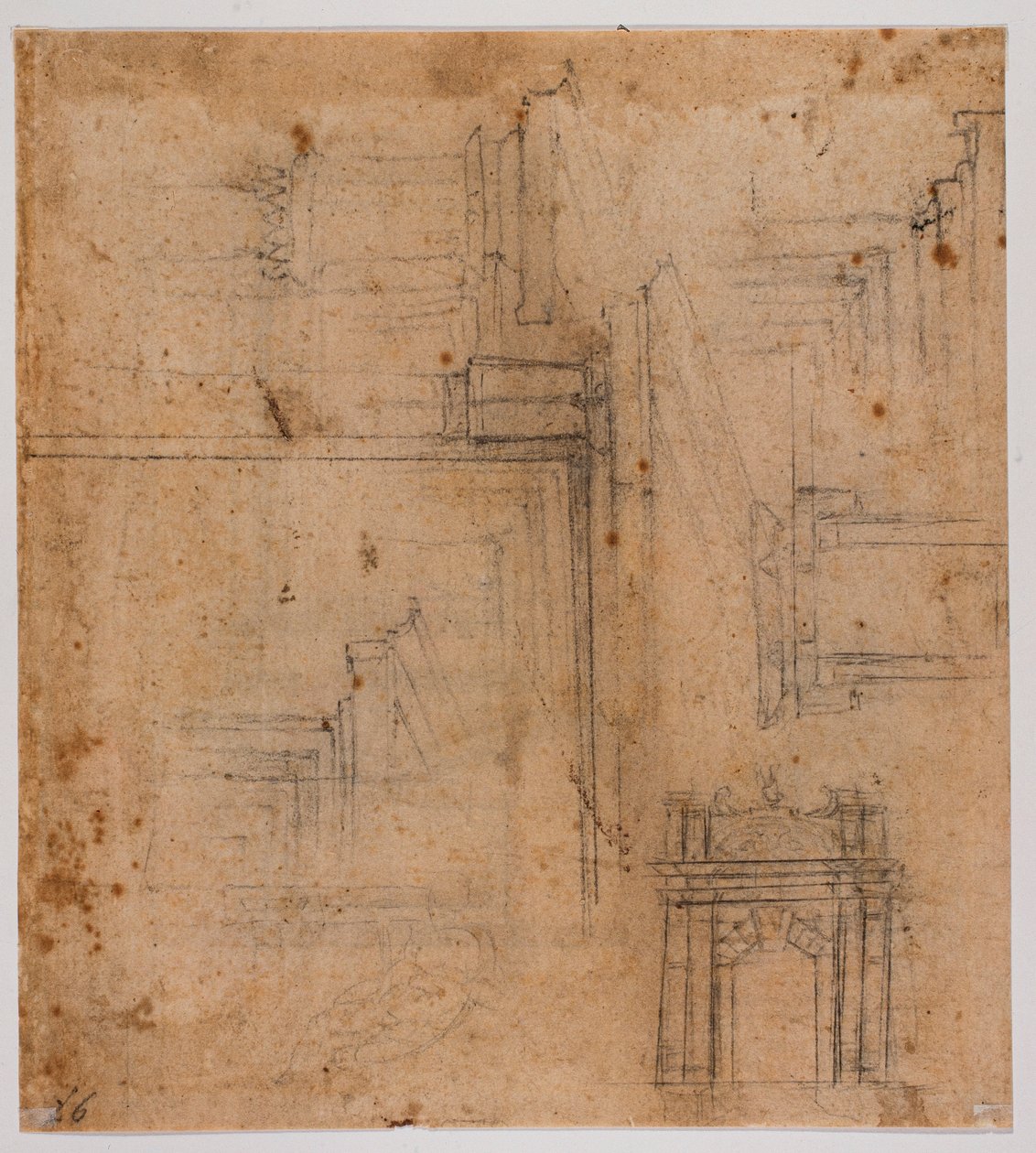 Esboços de portas e janelas de Michelangelo Buonarroti