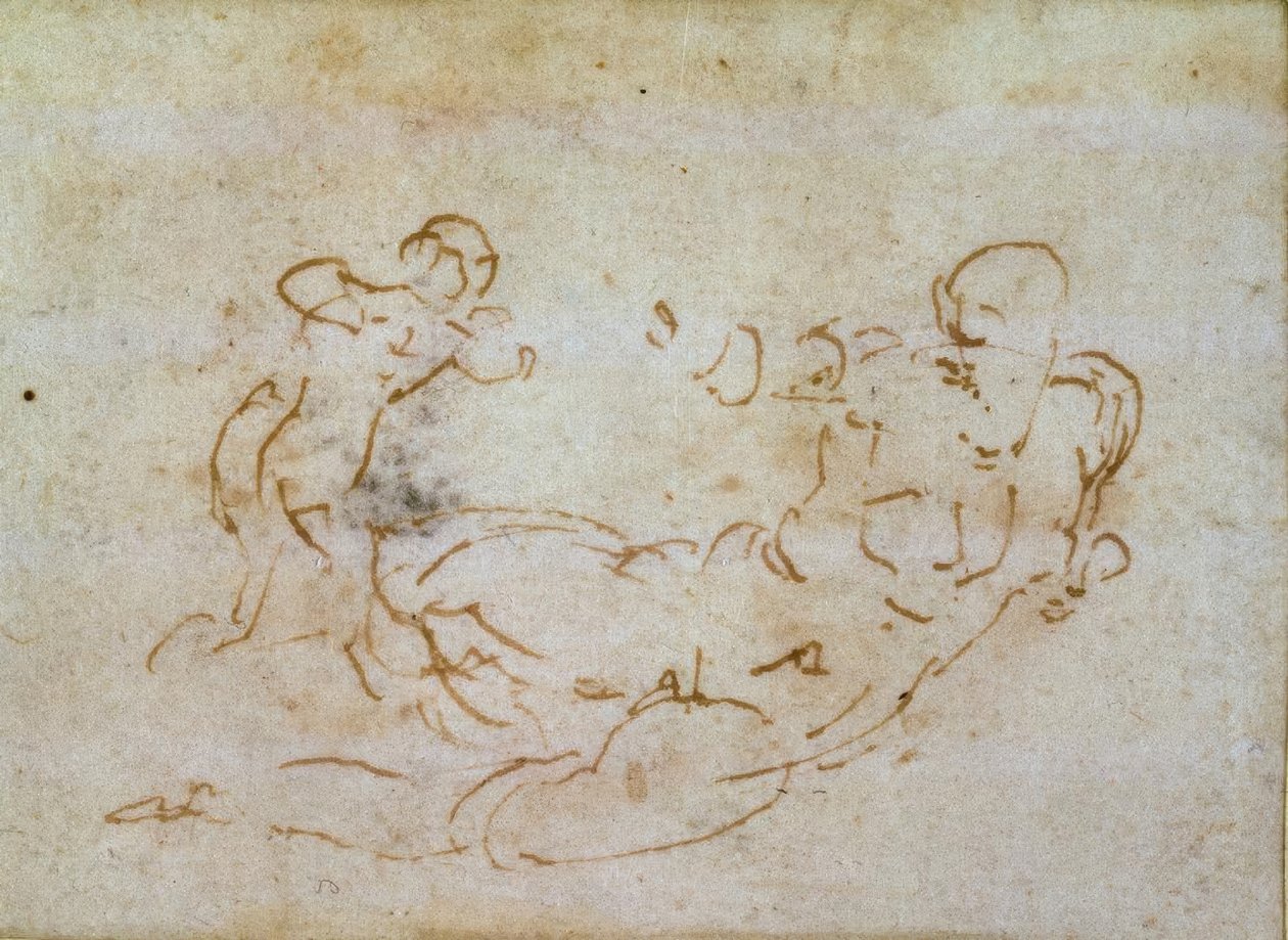 Estudo sobre Vênus e Cupido de Michelangelo Buonarroti