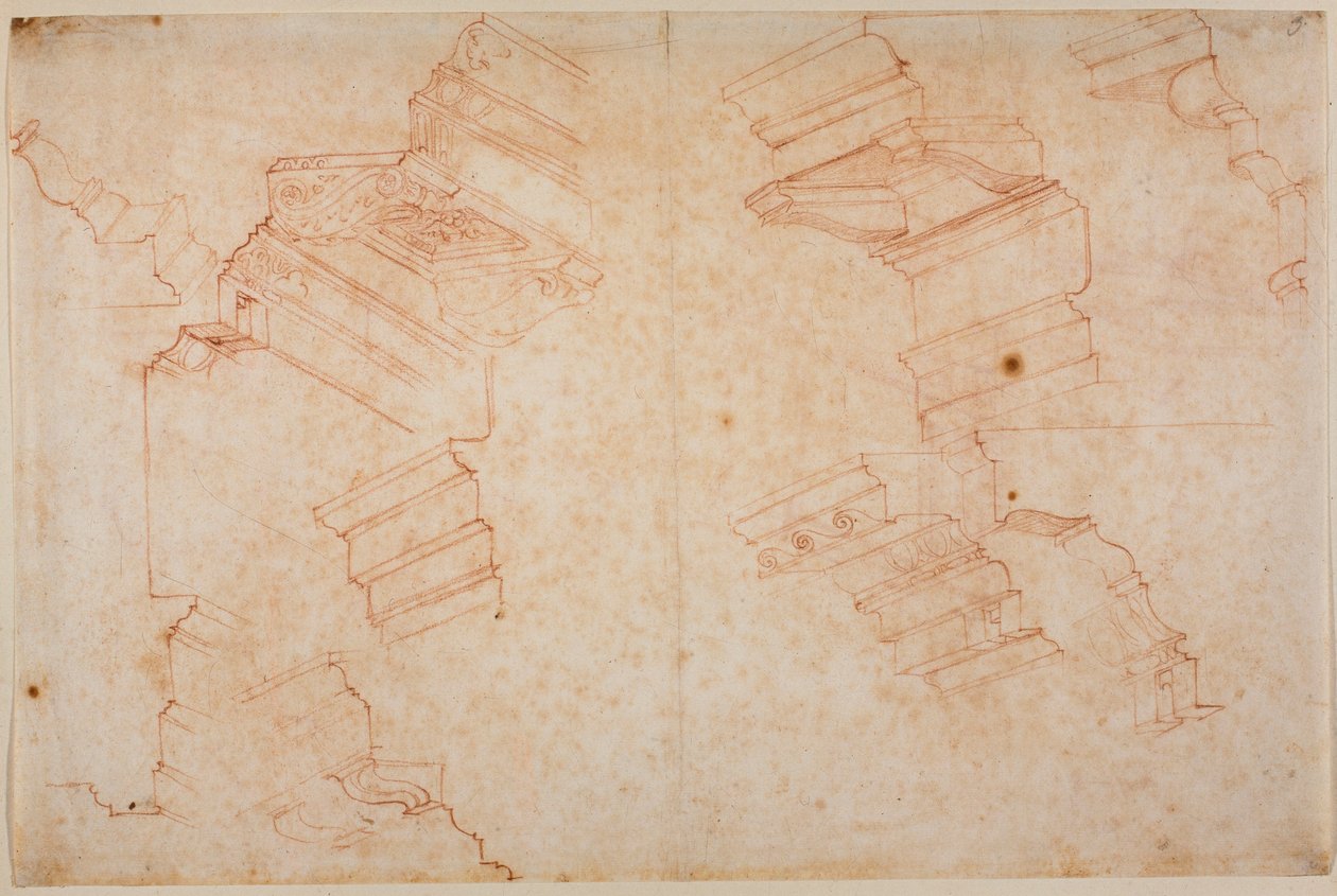 Estudos a partir de monumentos romanos de Michelangelo Buonarroti