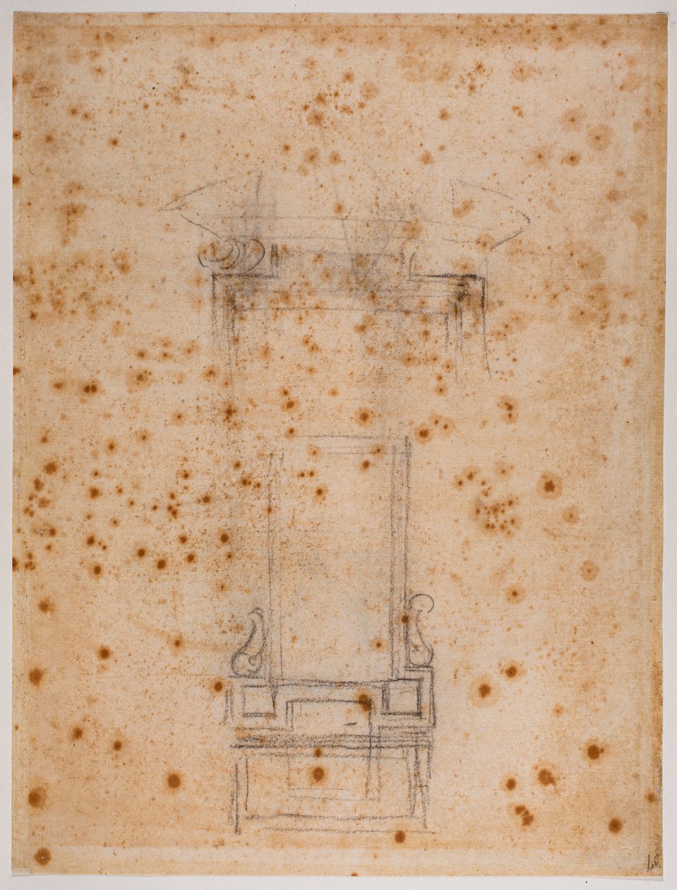 Estudos de uma janela e de uma porta para o recesso Laurenciano de Michelangelo Buonarroti