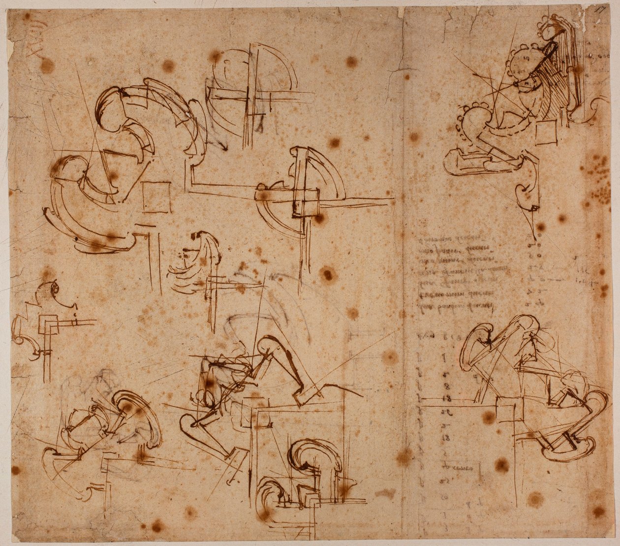 Estudos de fortificações para uma porta de entrada de Michelangelo Buonarroti