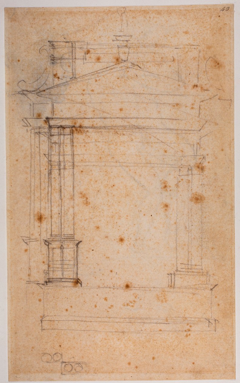 Estudo para um altar ou um túmulo de parede de Michelangelo Buonarroti