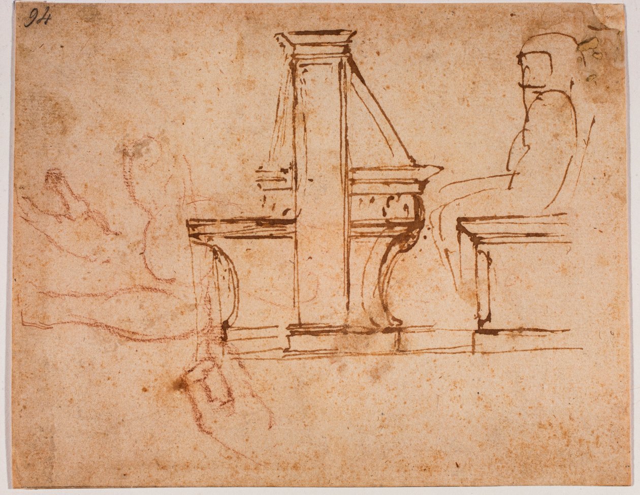 Estudo para o teto da sala de leitura da Biblioteca Laurenciana de Michelangelo Buonarroti