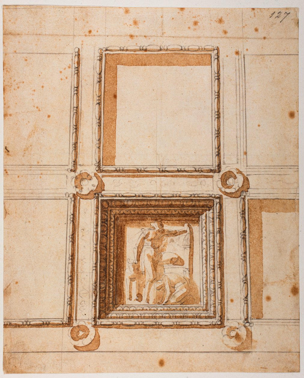 Estudo para a decoração da cúpula da Nova Sacristia de Michelangelo Buonarroti