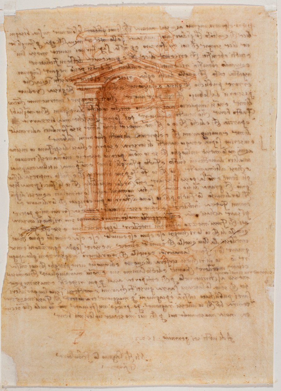 Tabernáculo com nicho, carta de Miguel Ângelo a Piero Gondi de Michelangelo Buonarroti