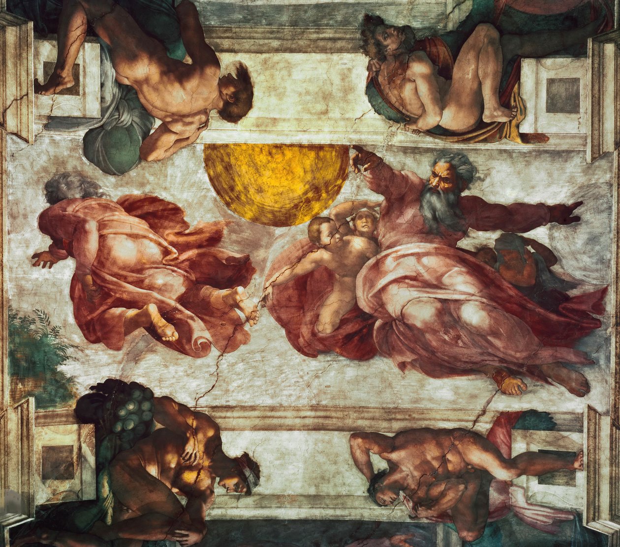 A criação do Sol, da Lua e das plantas de Michelangelo Buonarroti