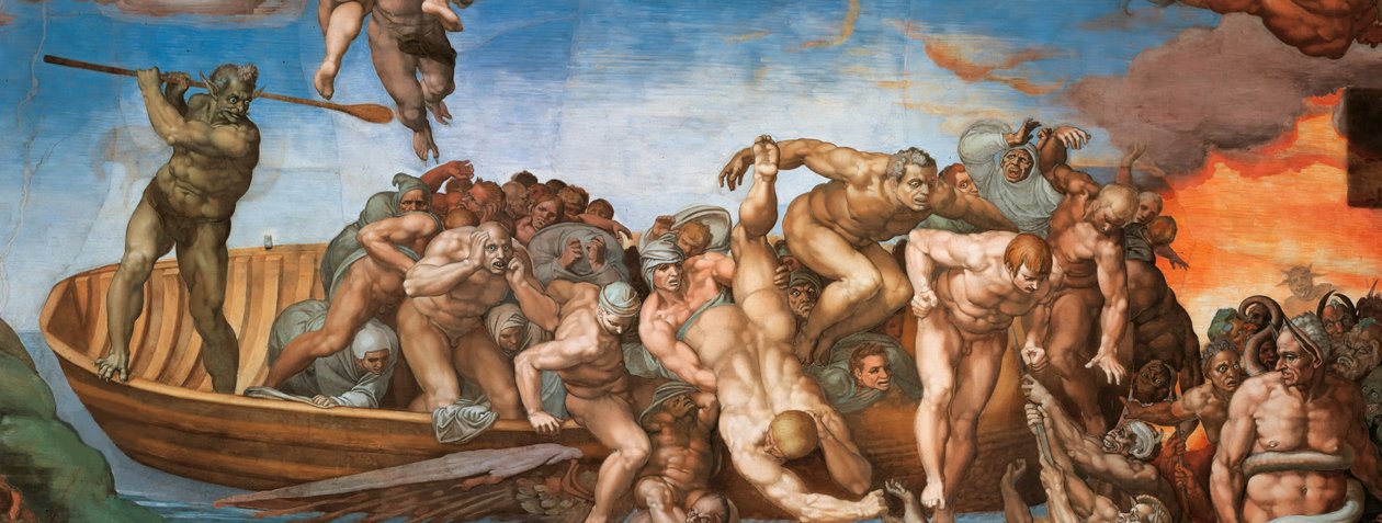The Last Judgment Fresco of the Sistine Chapel in the Vatican, 1536-1541. de Michelangelo Buonarroti