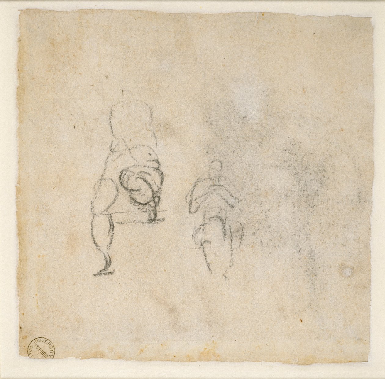 Dois esboços muito leves de Figuras sentadas, c1490-1560 de Michelangelo Buonarroti