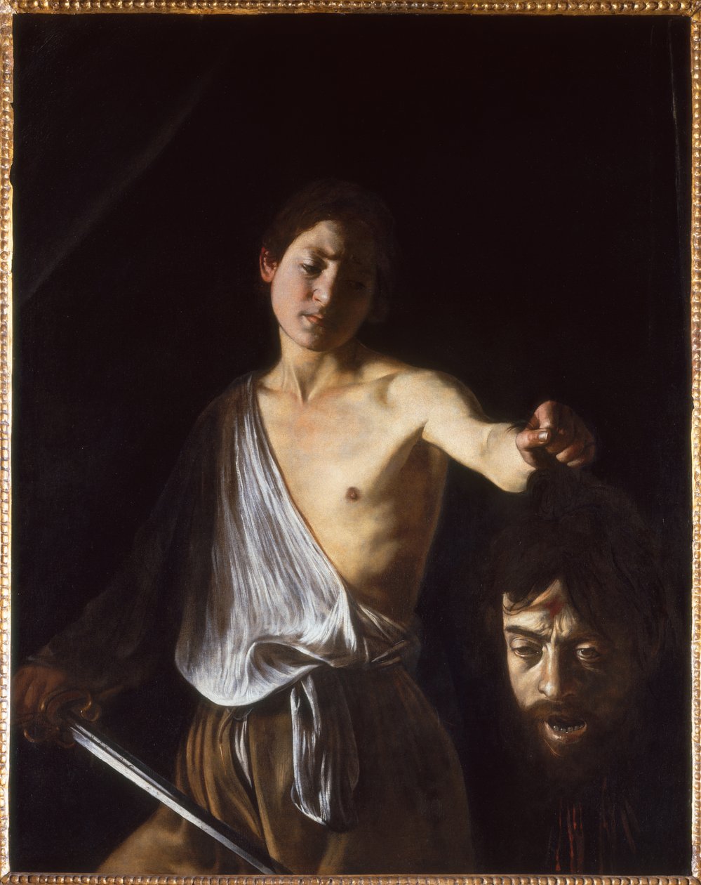 David com o Chefe de Golias, 1609-1610. de Michelangelo Caravaggio