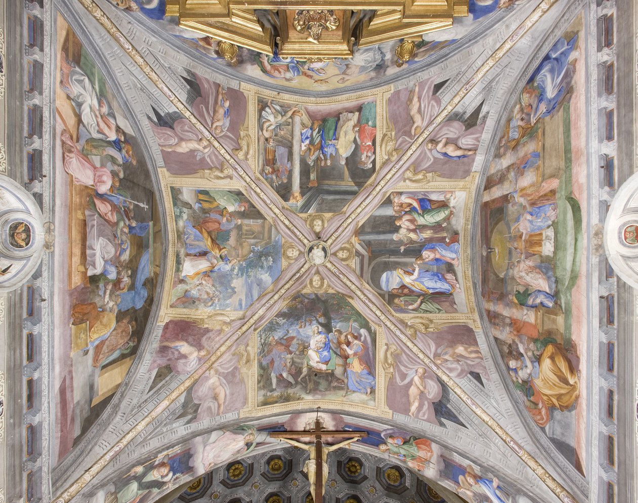 Abóbada da Chancelaria com Cenas da vida da Virgem Maria (fresco) de Michelangelo Carminati