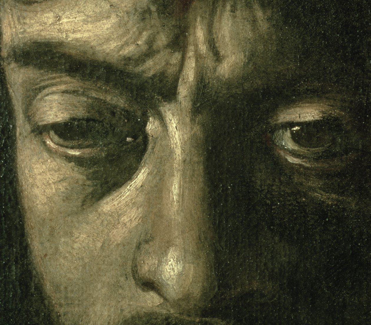 David com a cabeça de Golias, 1606 óleo sobre tela detalhe de 100350 de Michelangelo Merisi Caravaggio