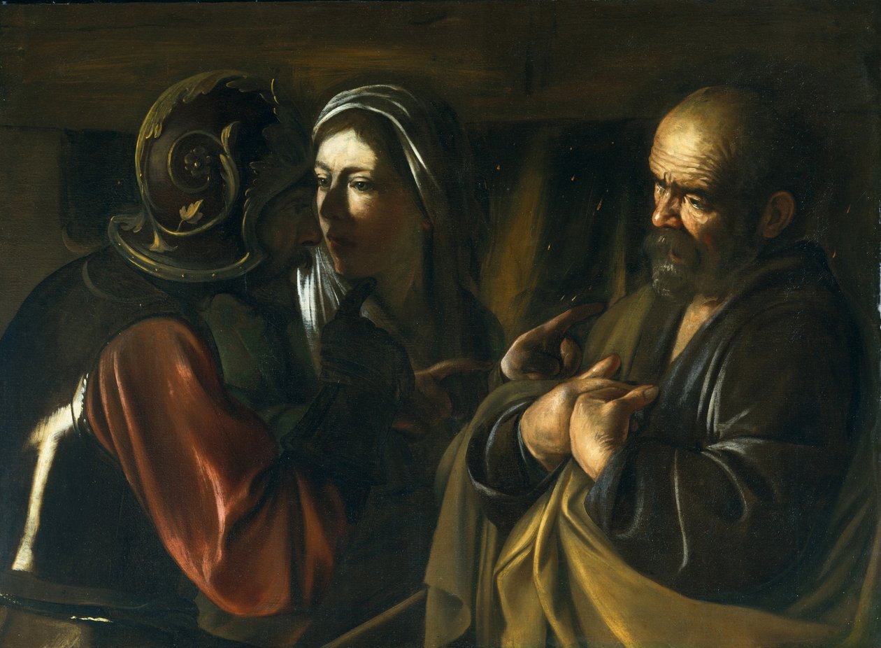 Negação de São Pedro, 1610 de Michelangelo Merisi Caravaggio
