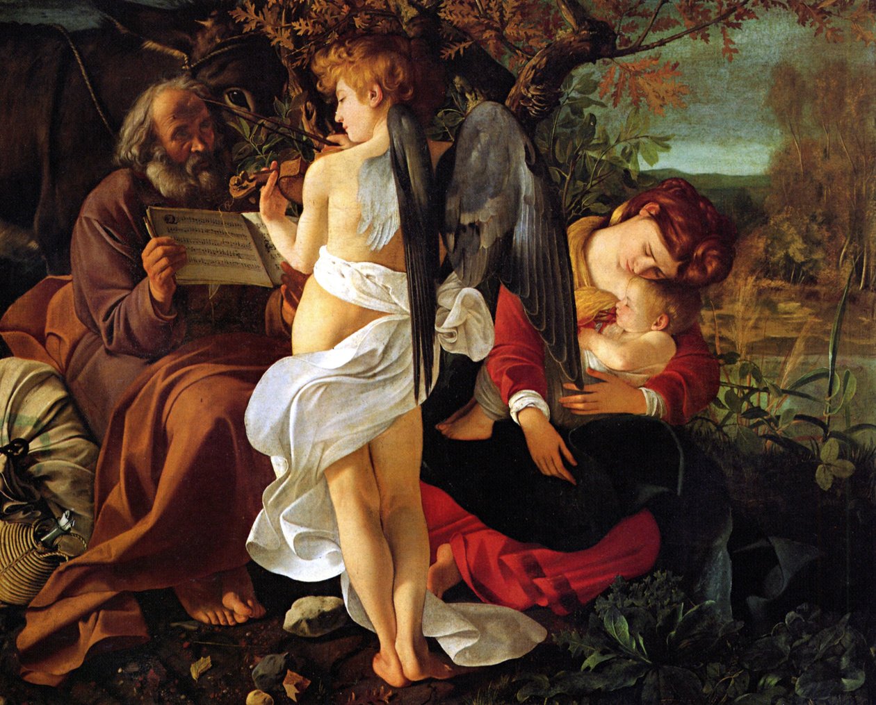 Descanse na fuga para o Egito, ca. 1597 de Michelangelo Merisi Caravaggio