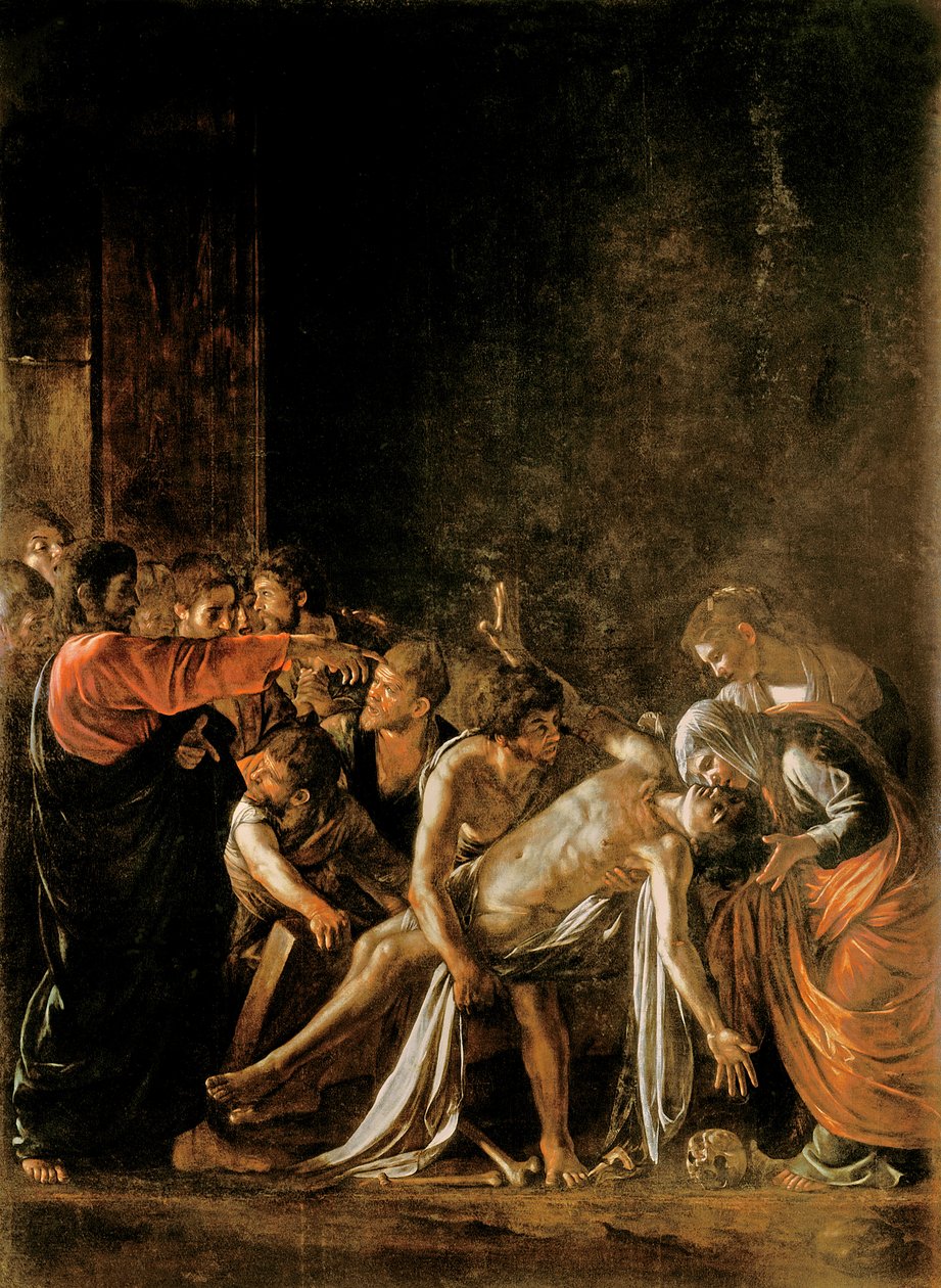 Ressurreição de Lázaro (veja também 232098,94,95) de Michelangelo Merisi Caravaggio