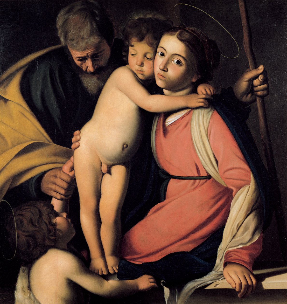 A Sagrada Família com João Batista quando menino, no início do século XVII. de Michelangelo Merisi Caravaggio