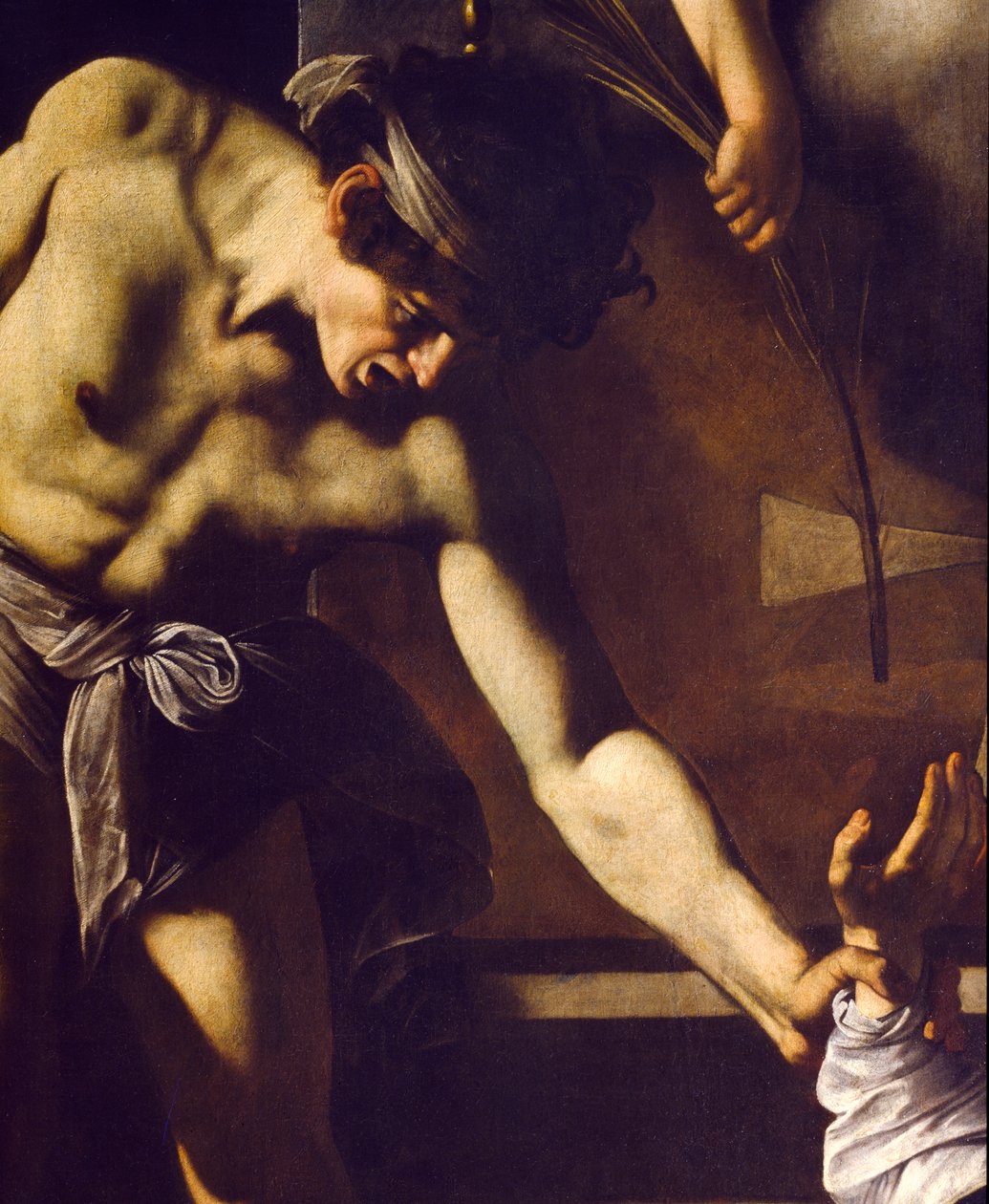 O martírio de São Mateus, detalhe, 1599-1600 de Michelangelo Merisi Caravaggio