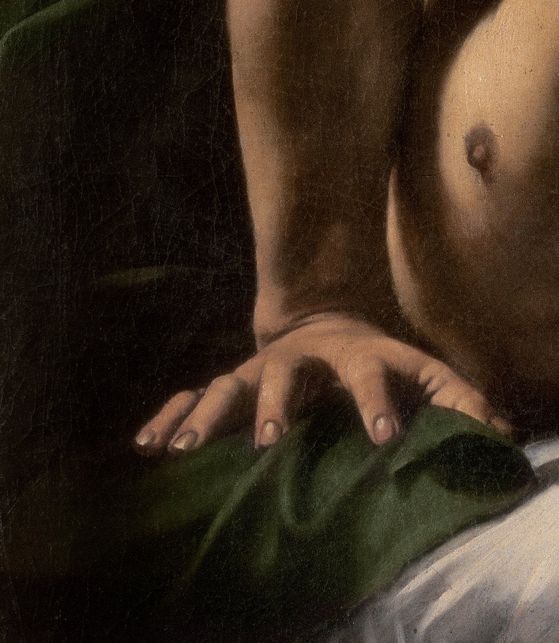 Detalhe da mão do general de Judith e Holofernes, 1599 de Michelangelo Merisi da Caravaggio