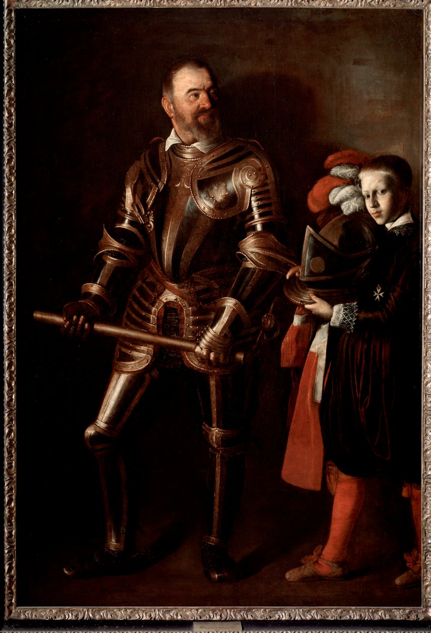 Retrato de Alof de Wignacourt, Grão Mestre da Ordem de Malta e sua página (Pintura de Michelangelo Merisi da Caravaggio