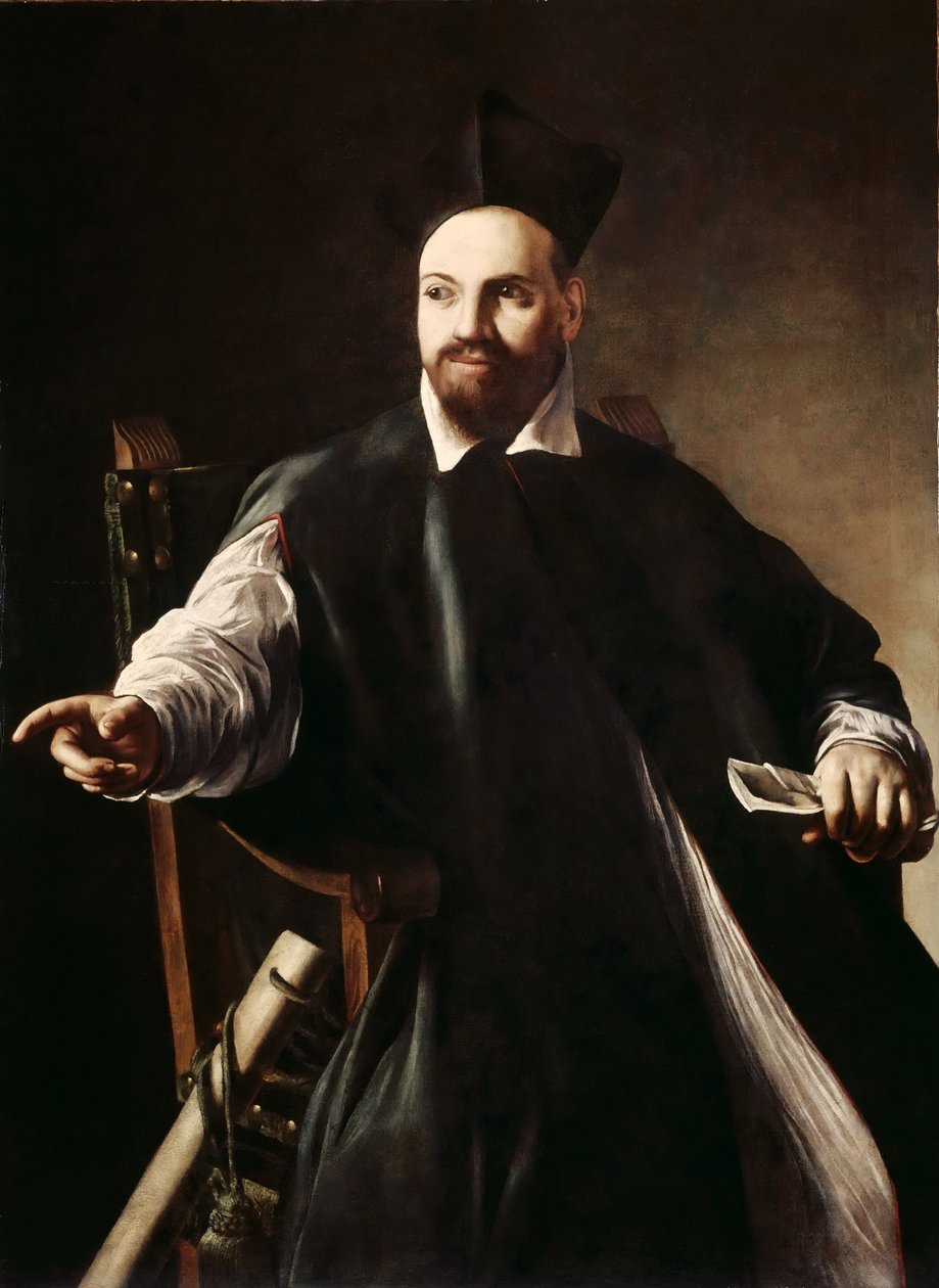 Retrato de Maffeo Barberini de Caravaggio, Michelangelo (1571-1610). Óleo sobre tela, c. 1598, Dimensão: 124x99. Coleção privada de Michelangelo Merisi da Caravaggio