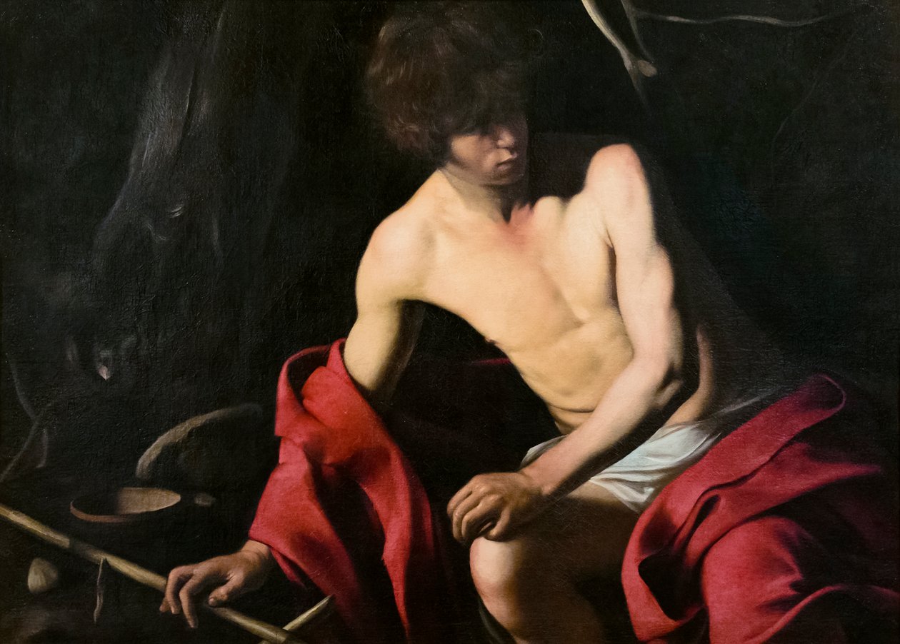 São João Baptista, c.1605 (óleo sobre tela) de Michelangelo Merisi da Caravaggio