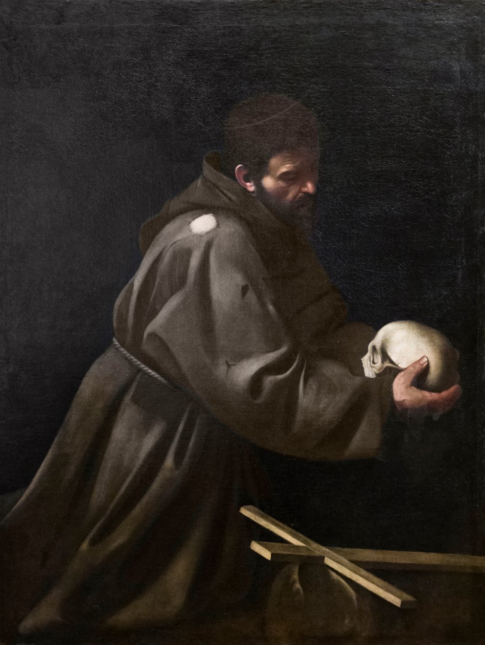 São Francisco em meditação de Michelangelo Merisi da Caravaggio