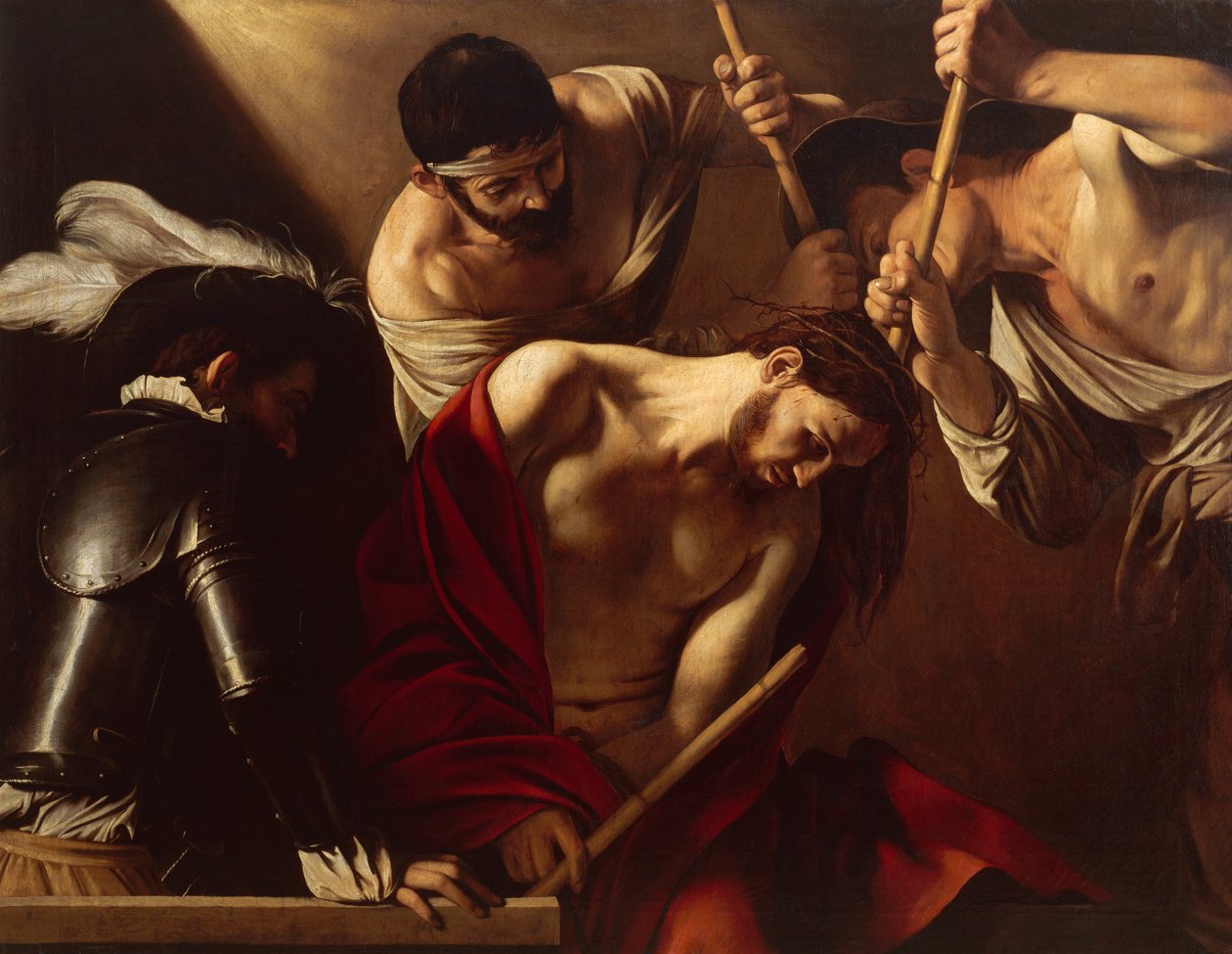A Coroação com Espinhos, c.1603 (óleo sobre tela) de Michelangelo Merisi da Caravaggio