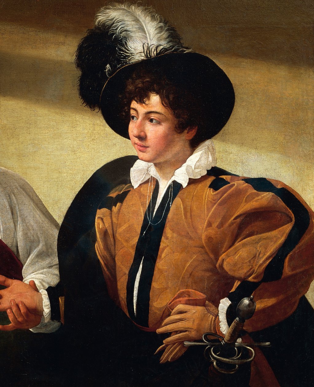 The Fortune Teller, detalhe, c.1596-97 (óleo sobre tela) de Michelangelo Merisi da Caravaggio