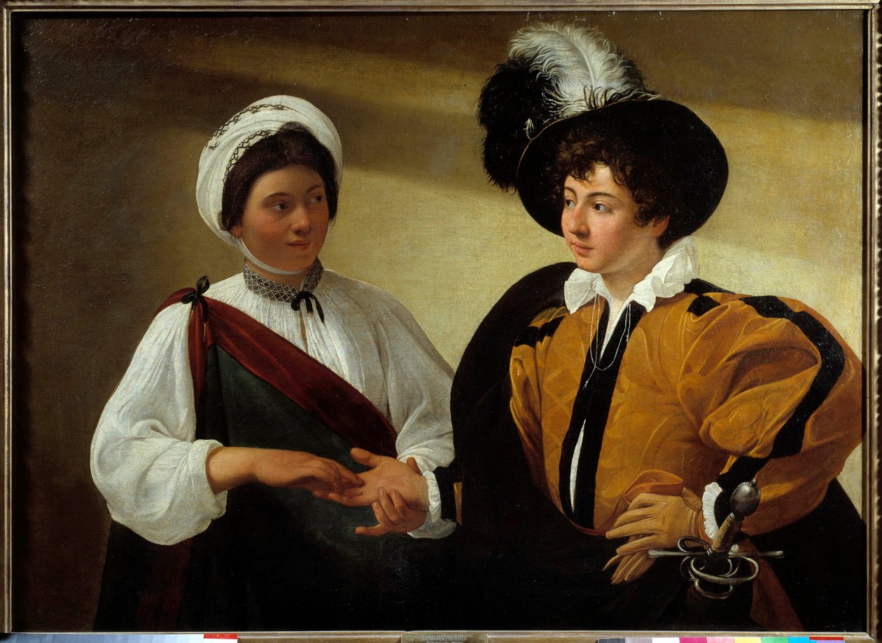 A cartomante Pintura de Michelangelo Merisi da Caravaggio chamada Le Caravaggio (cerca de 1571-1610) Sol. 0,99x1,31 m de Michelangelo Merisi da Caravaggio