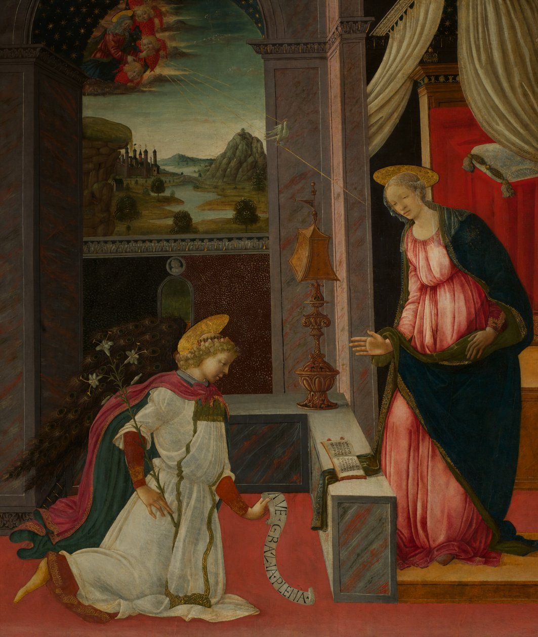 A Anunciação (tempera na madeira) de Michele Ciampanti